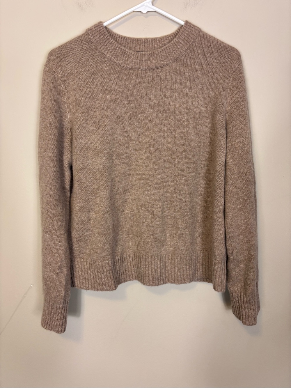Quince 100% Mongolian Cashmere Crewneck Sweater in Tan Taupe XS Overszied